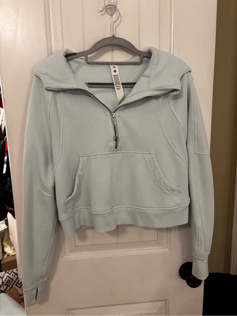 Lululemon Cropped ScubaOversized Half Zip Baby Blue Size:Xs/S